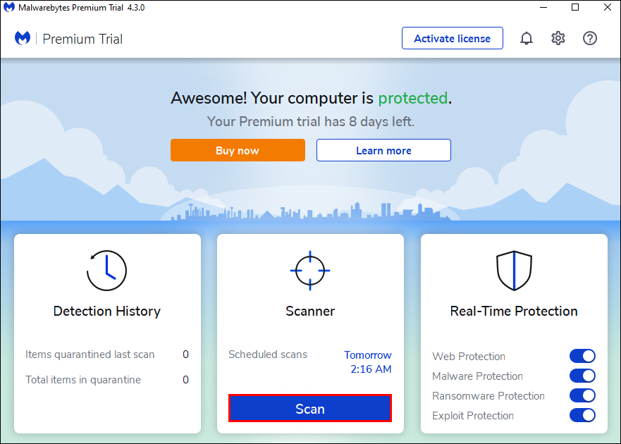 example screenshot