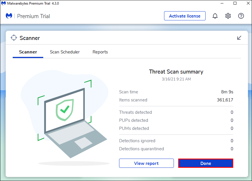 example screenshot