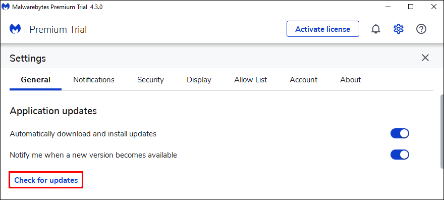example screenshot