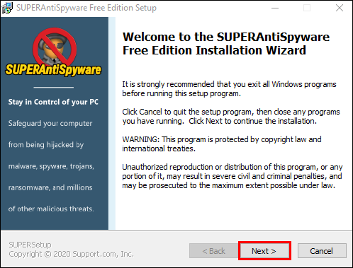 example screenshot