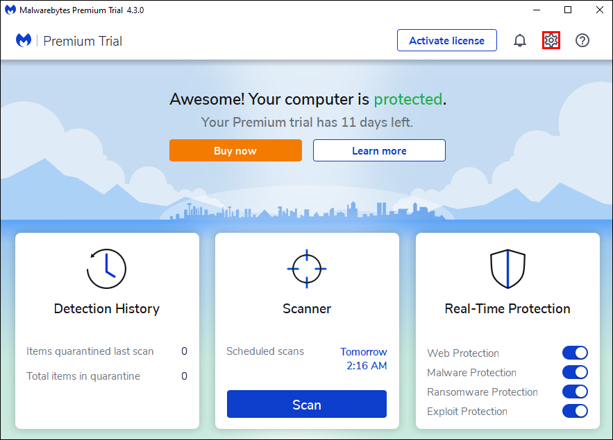 example screenshot