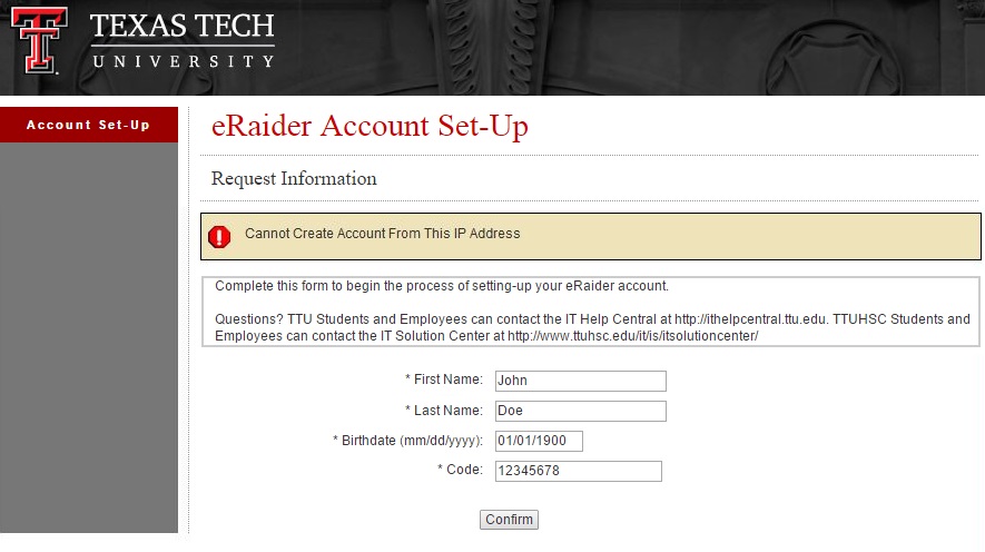example screenshot