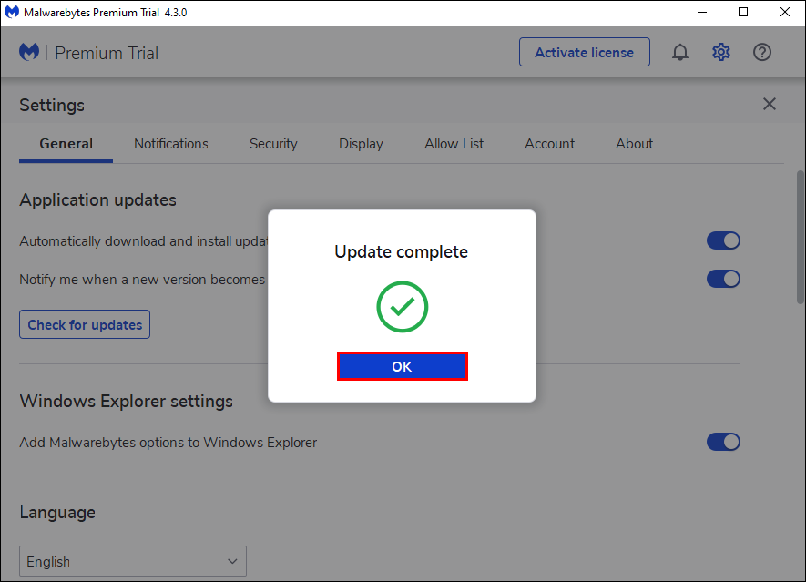 example screenshot