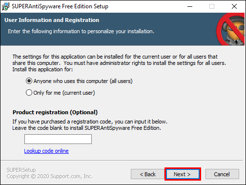 example screenshot