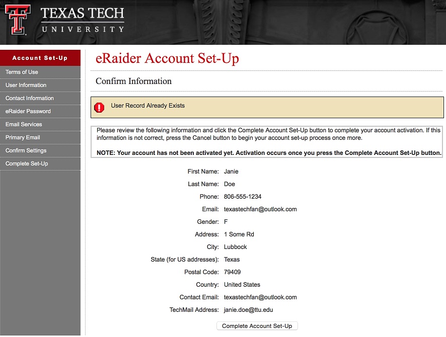 example screenshot