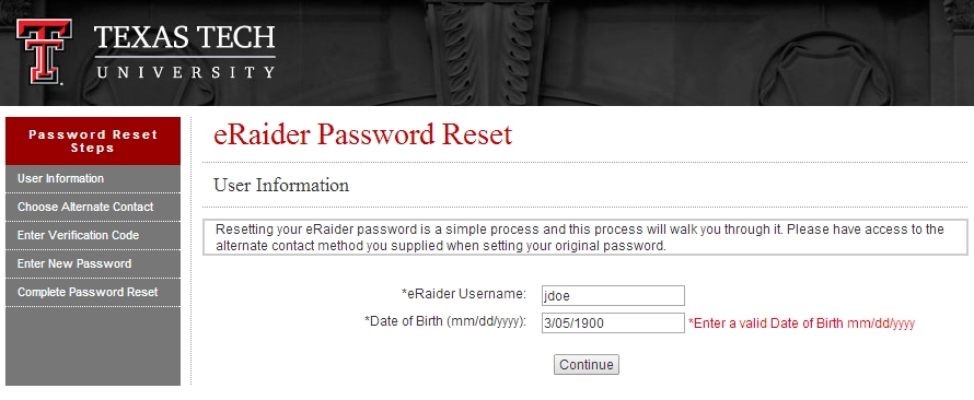 example screenshot